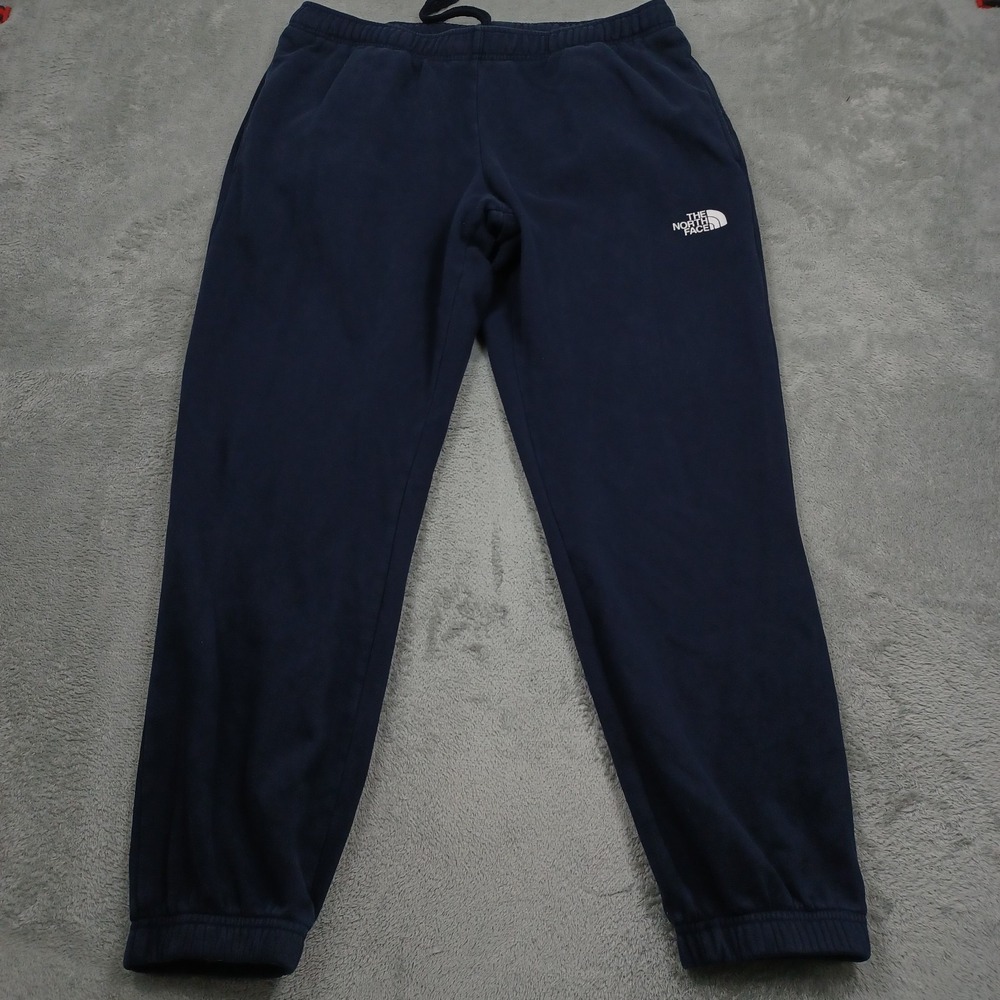 North Face Joggers Mens XL Blue Fleece Outdoor Casual Logo Drawstring